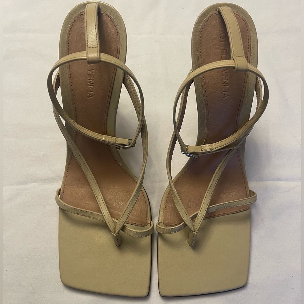 Bottega Veneta Cream Strappy Heels